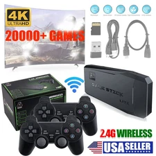 64G 4K HDMI 2 Wireless Controller Video Game Console Retro 20000+ Games TV Stick