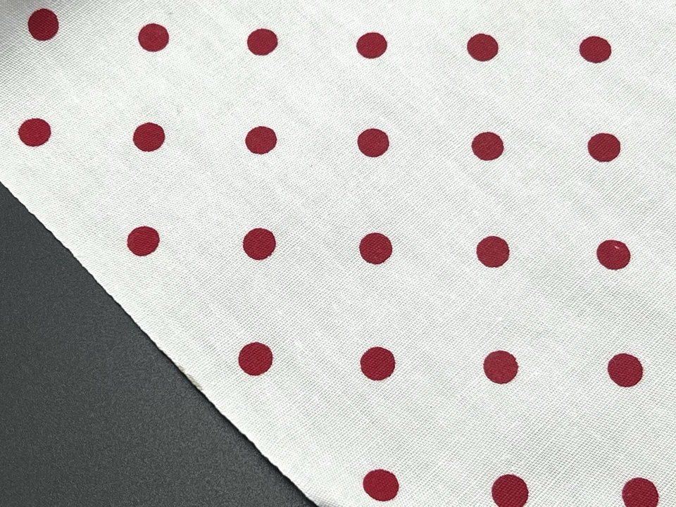 Polka Dot White Red Cranston Print Works Schwartz Liebman- 48” x 44” - Image 2 of 4