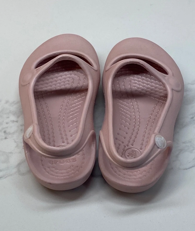 Zapatos de ballet Crocs rosa suave Mary Jane talla C 6 Foto 4 de 4