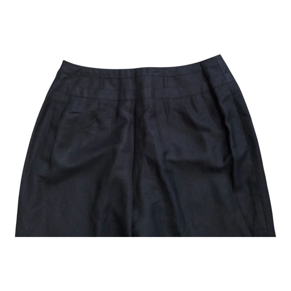 PANTOLOGY 女式大码 14W 黑色衬里亚麻混纺侧拉链裤 30 英寸内缝 — 第 4/4 张图片