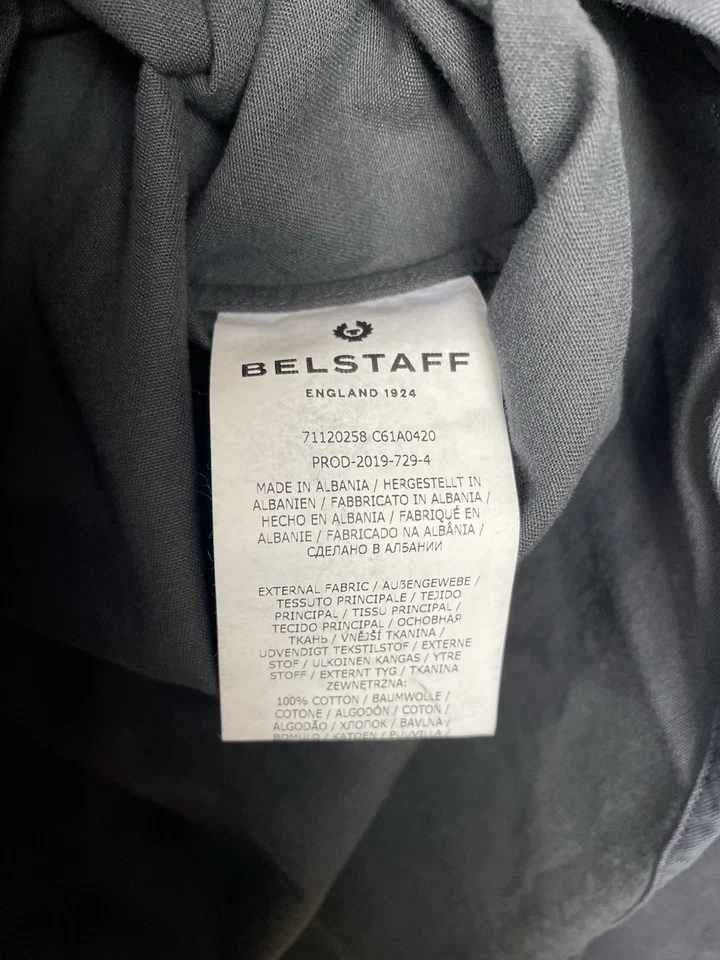 NOVA CAMISA DE BOLSO BELSTAFF Burstock masculina manga longa média algodão marinho profundo - Imagem 4 de 4