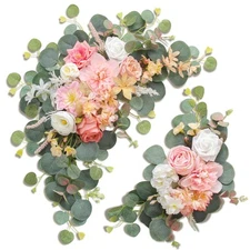 2pcs Wedding Arch FlowersWedding Artificial Sign FlowerWelcome Easel Door Dec...