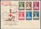 LS93989 Belgium 1953 red cross Josephine-Charlotte FDC used