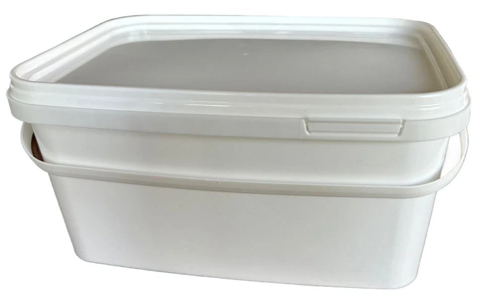 SILPLAST 3 Liter Eimer rechteckig mit Deckel weiß Behälter Kunststoffeimer