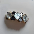 Vintage 925 Sterling Silver Aquamarine & Sapphire size 7 - Graduation Gift