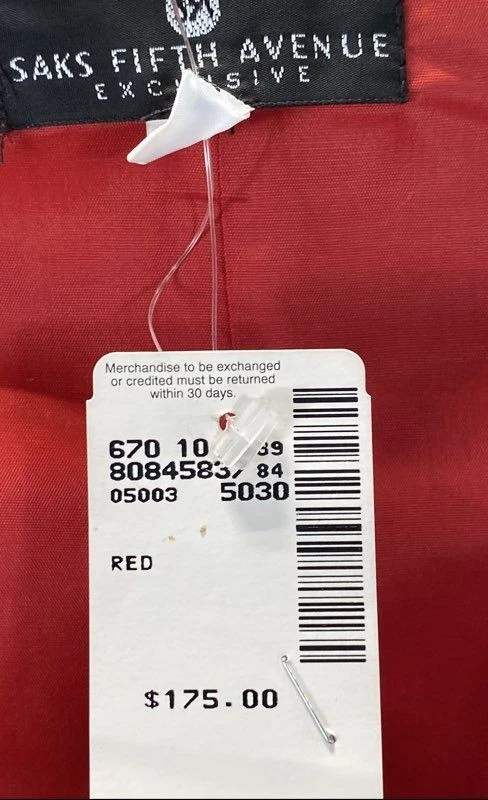 NWT Vintage 90s Saks Fifth Avenue Men's Red Quilted Velvet Tuxedo Vest L 40 - Image 4 of 4