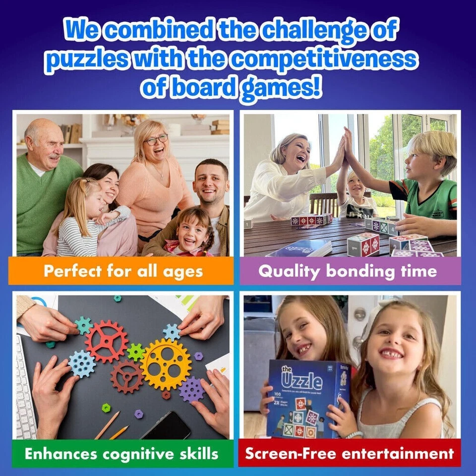 The Uzzle 3.0 Block Puzzle Family Board Game for Children Adults Party Fun Games - image 2 of 4