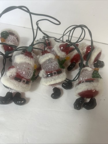 VTG 6 Ft 10 Santa String Lights Dangling Legs Novelty Christmas Decoration Works - Picture 2 of 3