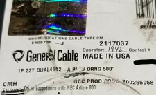 General Cable 2117037 22/1P 100 Ohm Braid Shield Control Cable Orange /50ft