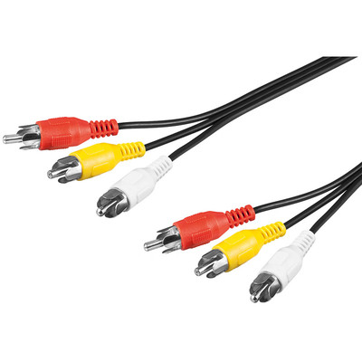 Audio Video Kabel 3 x Cinch  > 3 x Cinch 5,0 m 250104 Restposten