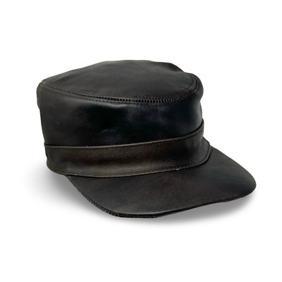 Men's baseball cap real leather shield hat caps cap baseball cap dark brown