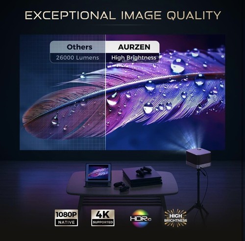 AURZEN Boom 3 - 4K Supported Portable Smart Projector - Picture 5 of 22