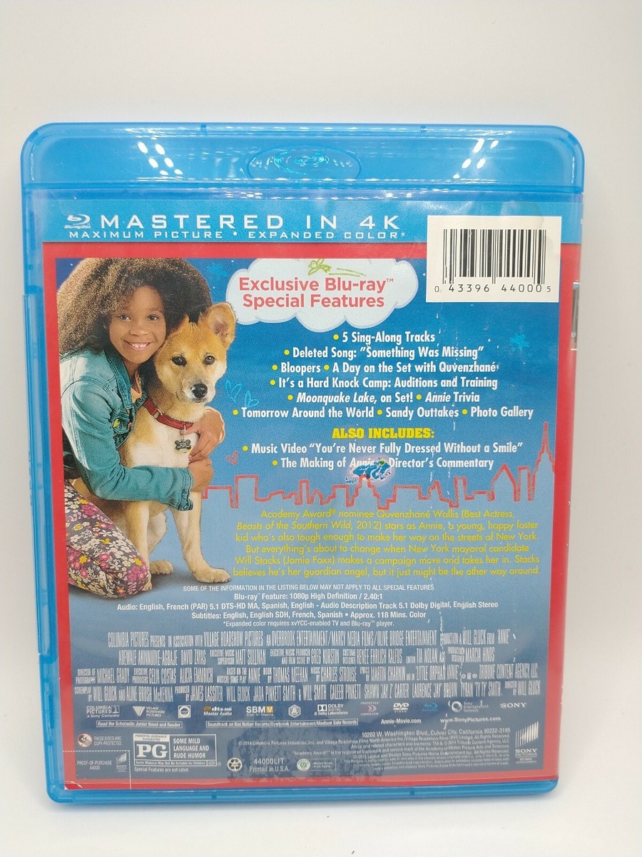 Annie (Blu-ray/DVD, 2015, 2-Disc Set) Jamie Foxx Quvenzhane Wallis