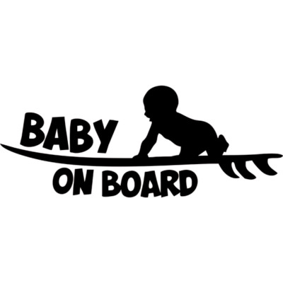 Baby on Board Aufkleber 18cm x 7cm weiß glanz kostenloser Versand