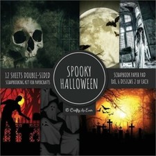 Spooky Halloween Scrapbook Paper Pad 8x8 Scrapbooking Kit for Papercrafts, Cardm