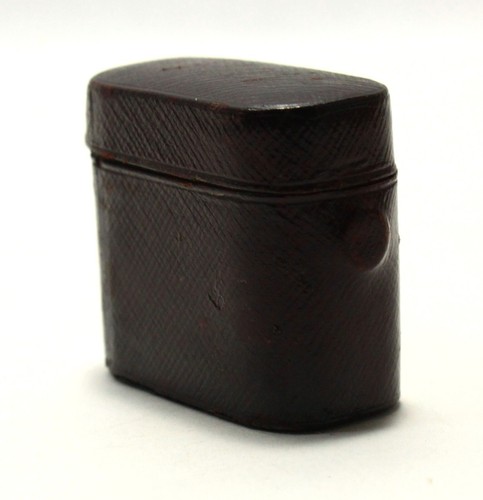 = Antique 19th C. Portable Inkwell Leather Case w Original Glass - Picture 4 of 20
