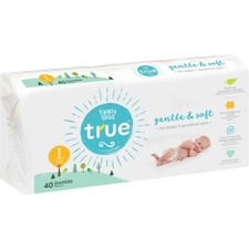 Tippy Toes True Gentle  Soft SENSITIVE SKIN Diapers 40 Jumbo Size 1, 8-14 lbs 