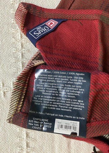 CHAPS Home Westbrook Plaid Placemats Napkins Berry Rings 100% Cotton Set Of 4 - Picture 6 of 9