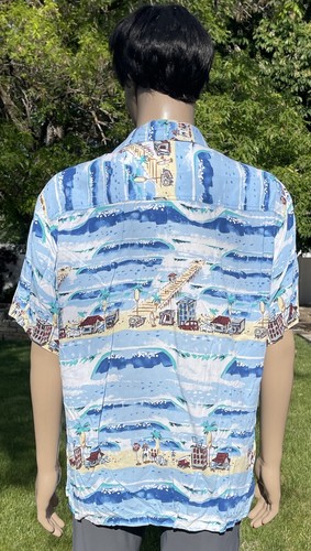 vtg KAHALA rayon hawaiian shirt JOHN SEVERSON aloha CHEAP ROOMS gas it mens XL - Picture 5 of 14
