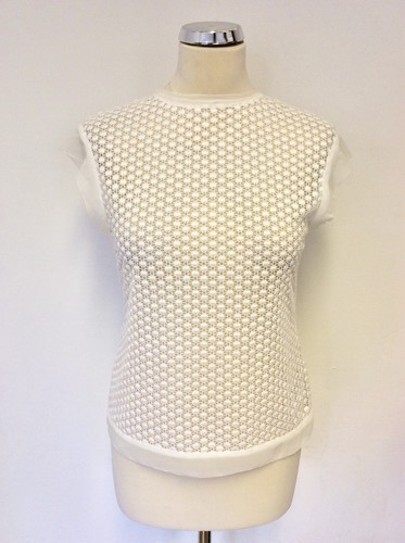 KAREN MILLEN WHITE CROCHET CAP SLEEVE 
