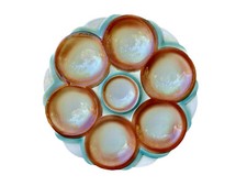 Digoin Sarreguemines French Antique Majolica Scalloped Oyster Plate