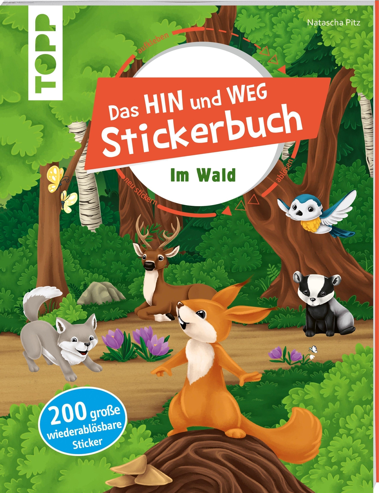 Thumbnail - Das Hin-und-weg-stickerbuch Wald Natascha Pitz