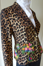 Moschino Cheap And Chic Leopard Print Blazer/jacket It 40 Uk 6/8