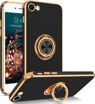  For iPhone SE 2020 2nd/SE 2022 3rd Shockproof Ring Holder Heavy Duty Case Cover