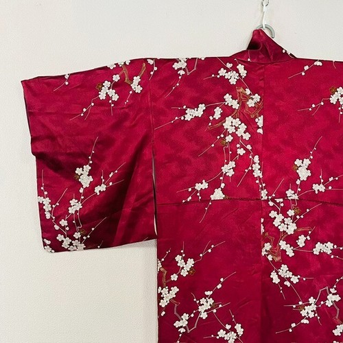 Vintage Kimono Yukata Women's Cherry blossom Deep pink Glamorous Elegance 0615 - Picture 12 of 21