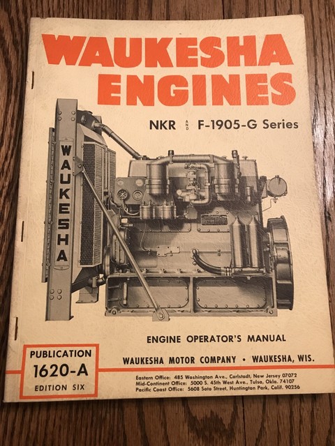 Waukesha Engines NKR And F-1905-G Series Operator’s Manual | eBay