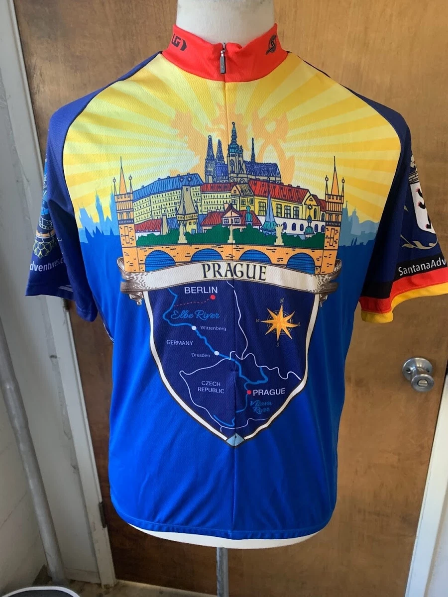 Louis Garneau Mens MEDIUM Cycling Jersey Santana - Prague / Berlin Tour -  NEW