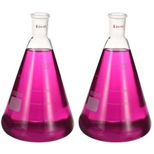 24/40 Erlenmeyer Flask, 2Pcs 1000ml/33.8oz with 24/40 Standard Taper Outer Joint