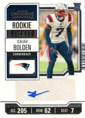 2023 Panini Contenders Isaiah Bolden AU, RC New England Patriots
