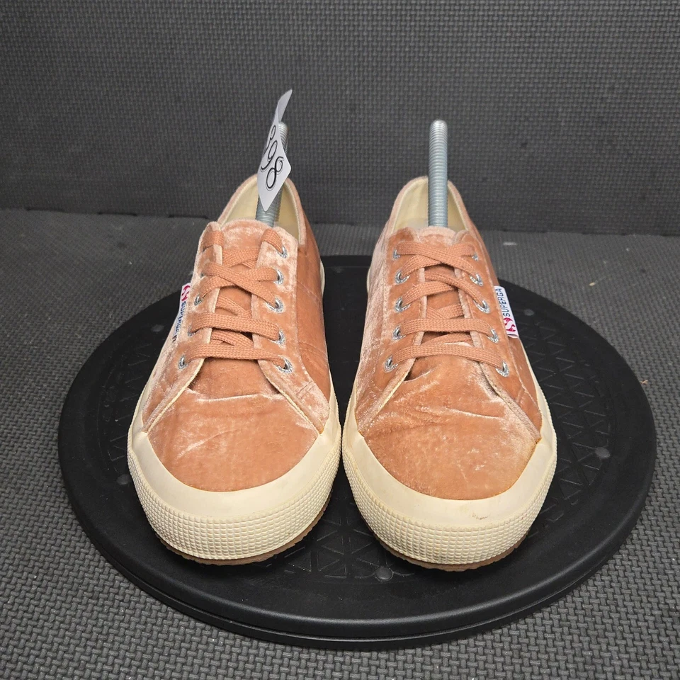 Superga низкий верхний туфли женщин Sz 7 пыльный розовый бархат туфли кроссовки - Изображение 2 из 4