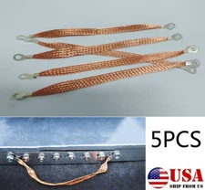 5X Car Braided Engine Ground Bonding Strap Cable Strip Protector 5/16"Ends 11.4"