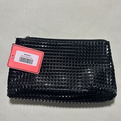 Makeup Bag - Black Diamond - Black Zipper - Medium