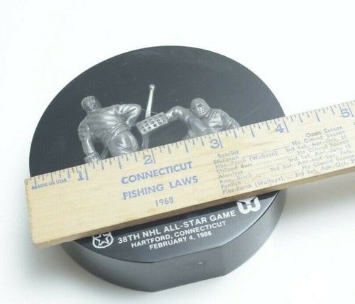 38° fermacarte NHL All-Star Game, Hartford CT 4 febbraio 1986 Glass Puck - Foto 4 di 5
