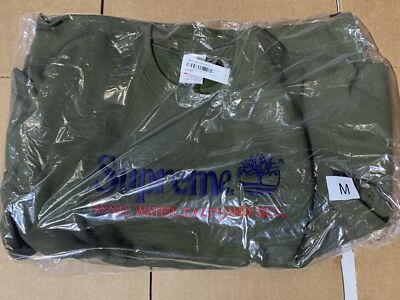 Supreme Timberland Crewneck Dark Olive Medium S/S 20 | eBay