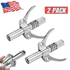 2X Grease Gun Coupler Double Handle High Pressure Quick Release Lock Oil Nozzles