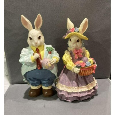 pair of Easter rabbits  8'' tall