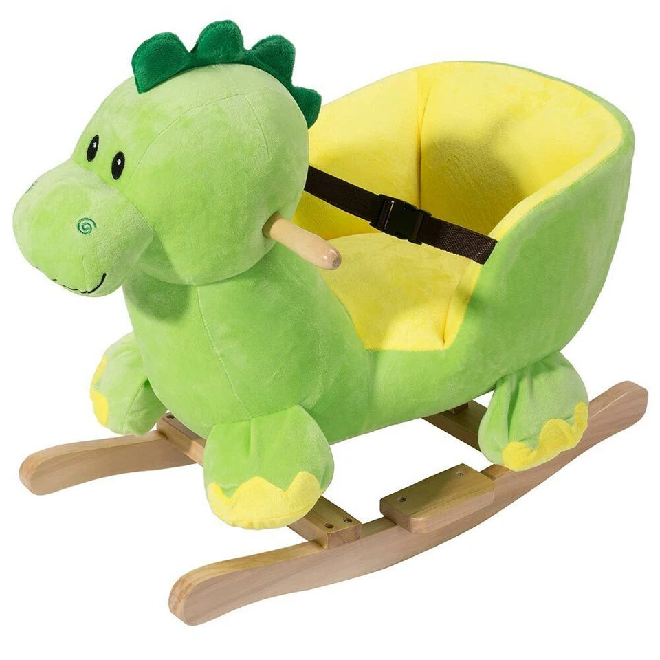 Dinosauro a Dondolo Cavalcabile Peluche Giocattolo Bambini con Effetti Sonori - Immagine 2 di 4