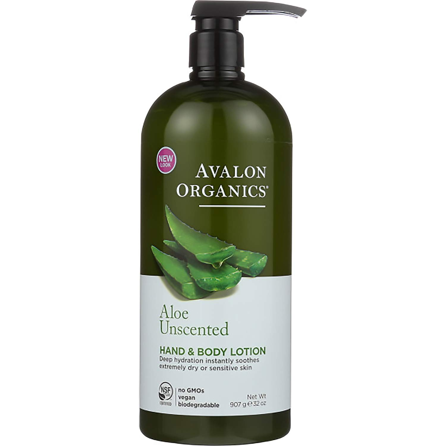 Avalon Organics Unscented Aloe Hand & Body Lotion Deep Hydration 32 oz