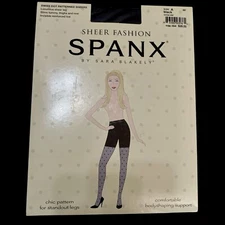 Spanx Sara Blakely Sheers Shaper Pantyhose Swiss Dot Sz A Black Style #397 NEW