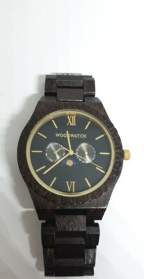Woodwatch Mens Grand Wenge Black Watch 47mm (Personalised)  REF 1T
