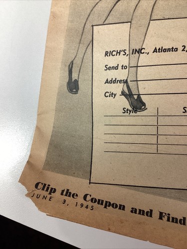 Atlanta GA Print Ad 1945 AJC Rich’s Women Fashion Shoes Buskens - Picture 6 of 9