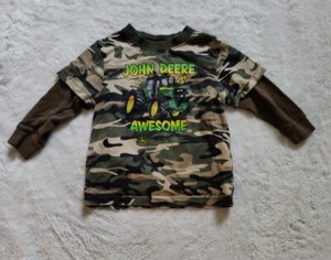 John Deere Dozers Toddler Size 4T Camo Long Sleeve T-Shirt