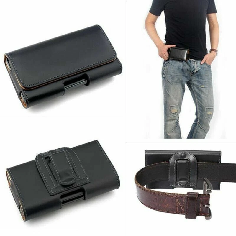 Universal Belt Pouch Clip Hip Loop Case for Mobile Phone Cover PU Leather Wallet - Image 4 of 4