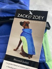 Zack and Zoey Blizzard Jacket, Blue/Green Dog Jacket w/ Detachable Hood, XXS Pet