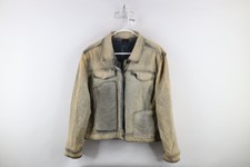 Vintage Fubu Womens Size 2x Faded Spell Out Stretch Denim Jean Trucker Jacket