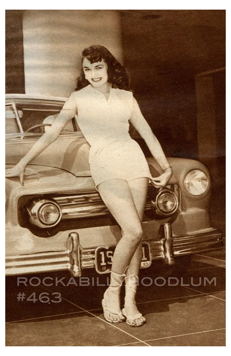 new hot rod Poster 11x17 vtg Pin-Up girl photo custom car 50's | eBay